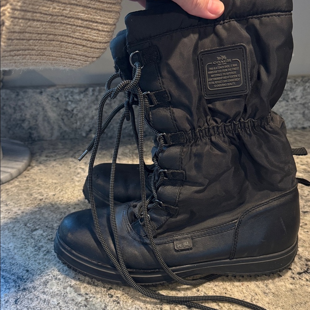 Coach Black nylon/leather “Sage” Winter Boots - Picture 11 of 12